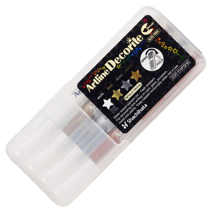 Shachihata Artline Brush Pen Deco Light 4 Color Set