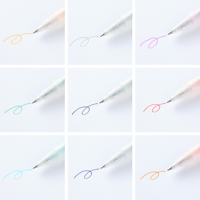 MUJI Smooth Gel Ink Knock Type Ballpoint pen 10 color set