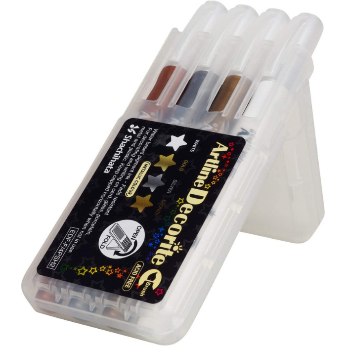 Shachihata Artline Brush Pen Deco Light 4 Color Set