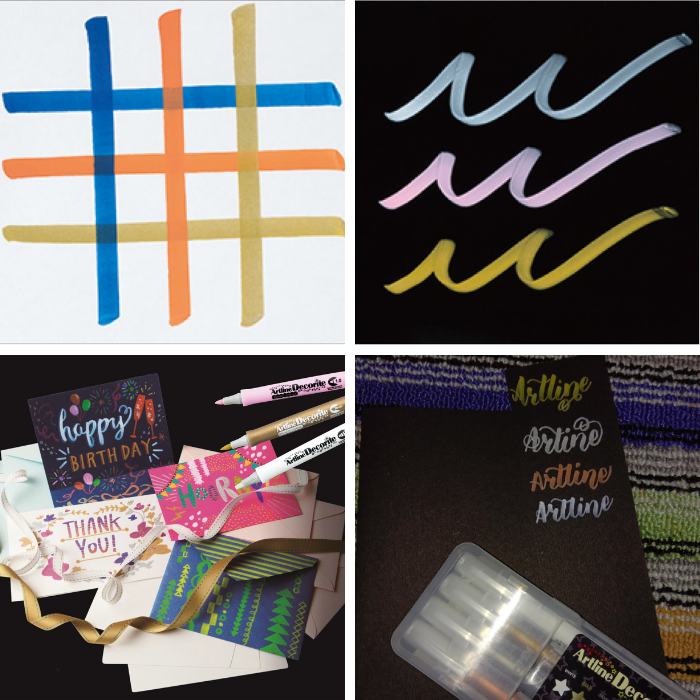 Shachihata Artline Brush Pen Deco Light 4 Color Set