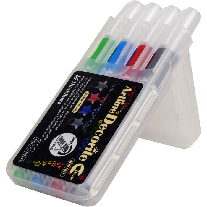 Shachihata Artline Brush Pen Deco Light 4 Color Set
