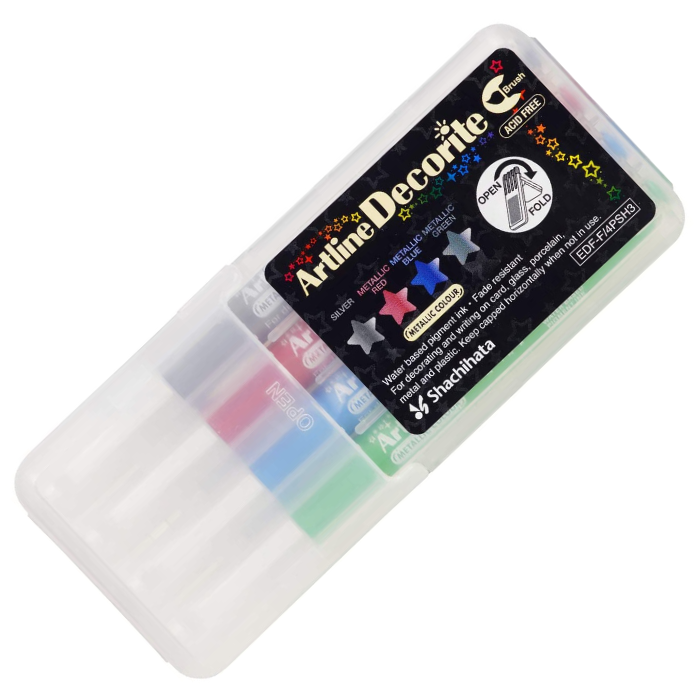 Shachihata Artline Brush Pen Deco Light 4 Color Set