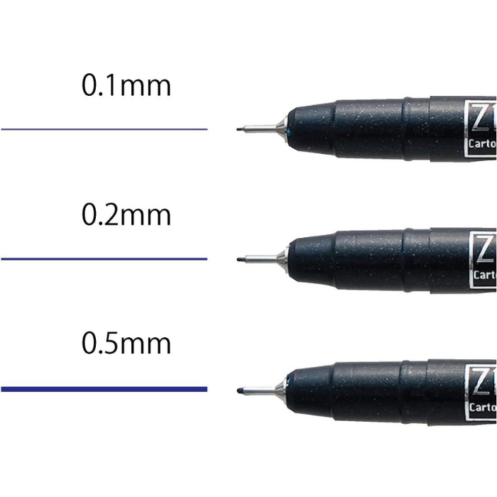 Kuretake ZIG Cartoonist Mangaka Outline Pen - Violet Assortment