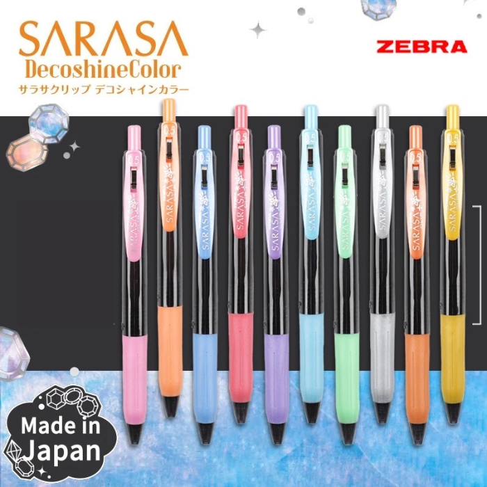 Zebra Sarasa Clip Gel Pen - 0.5 mm - Decoshine Colors