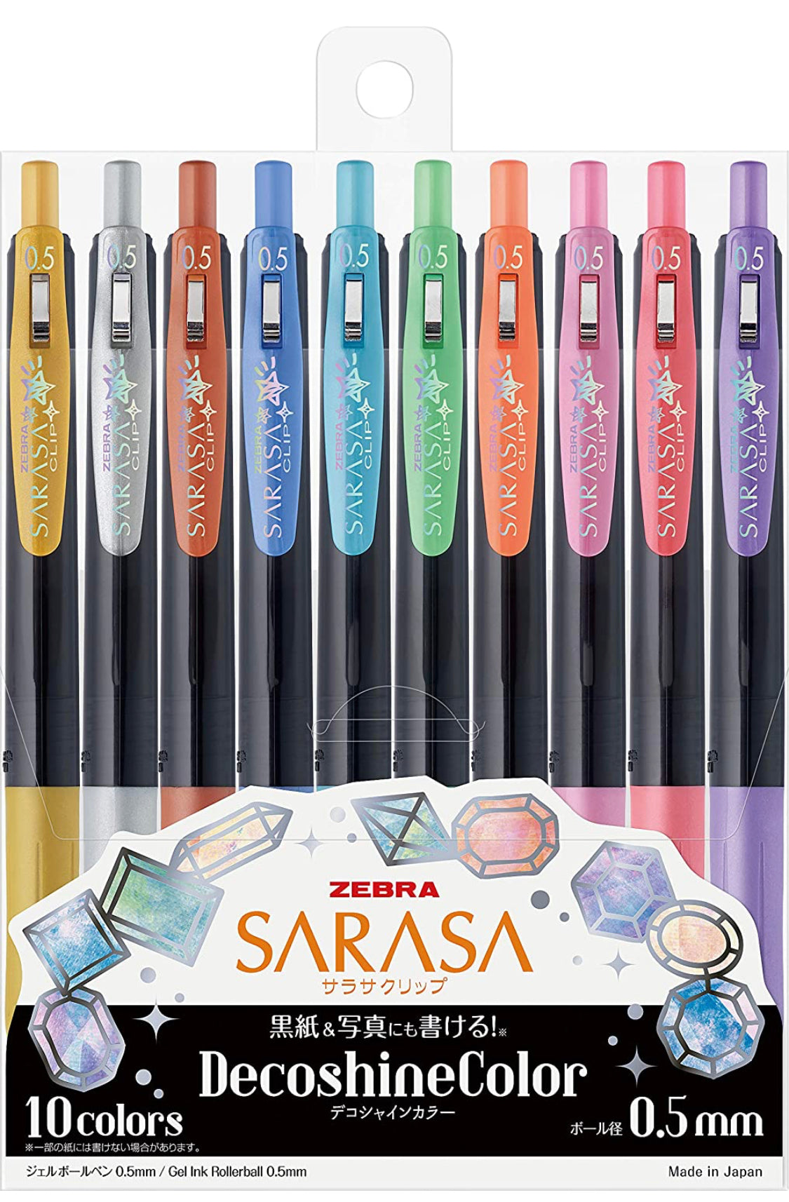Zebra Sarasa Clip Gel Pen - 0.5 mm - Decoshine Colors