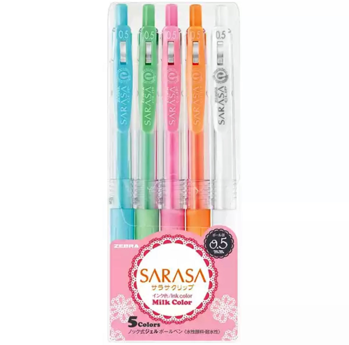 Zebra Sarasa Clip Gel Pen - 0.5 mm - Milk