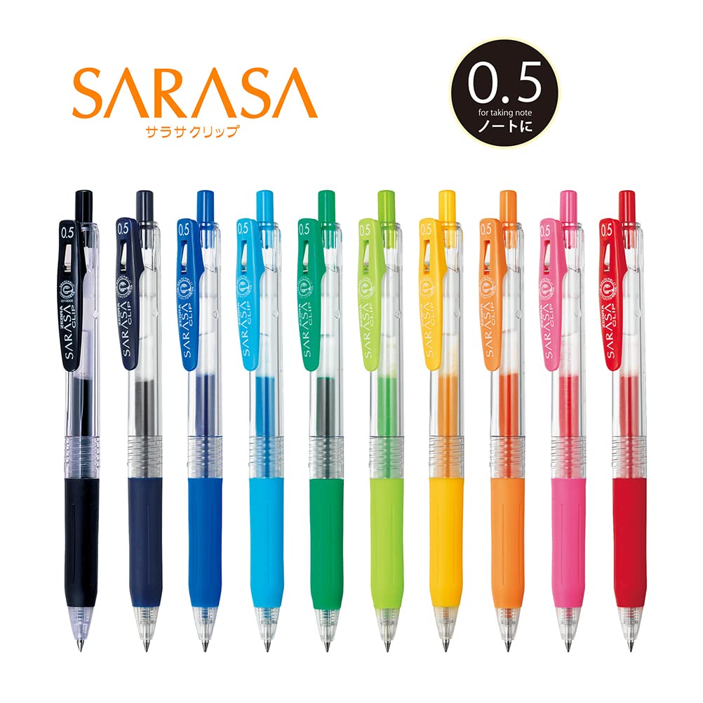 Zebra Sarasa Clip Gel Pens 0.7 mm (10 color set) – Ink & Lead