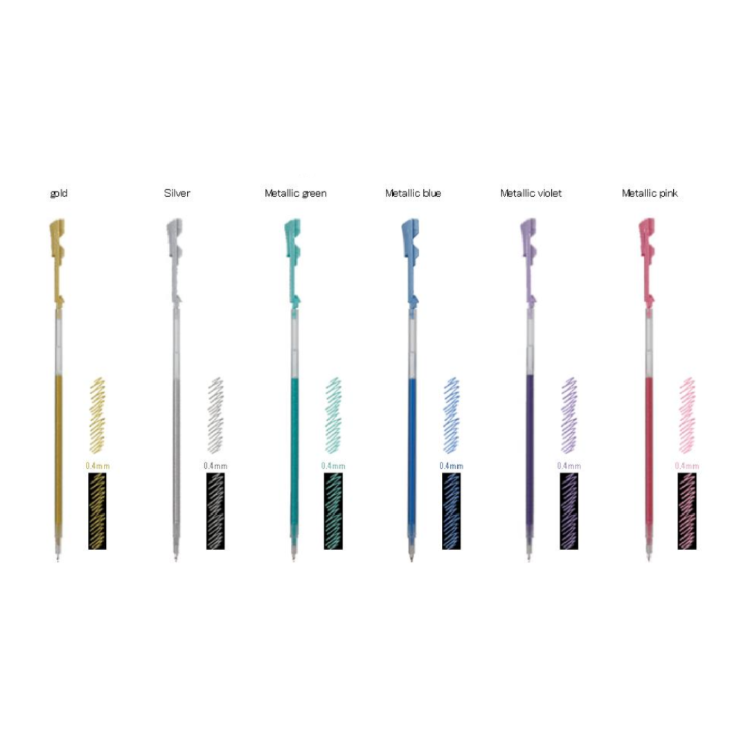 Pilot Hi-Tec-C Coleto Gel Multi Pen Refill - 0.4 mm - Metallic Colors