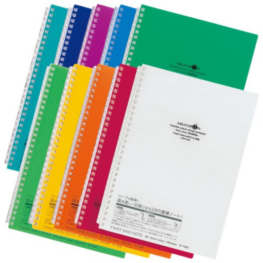 Lihit Lab Aqua Drops Twist Ring Notebook - Semi B5 - Lined