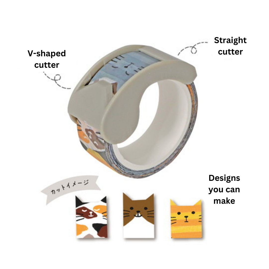 Kutsuwa Ribbon Bon Washi Tape Cutter with Tape