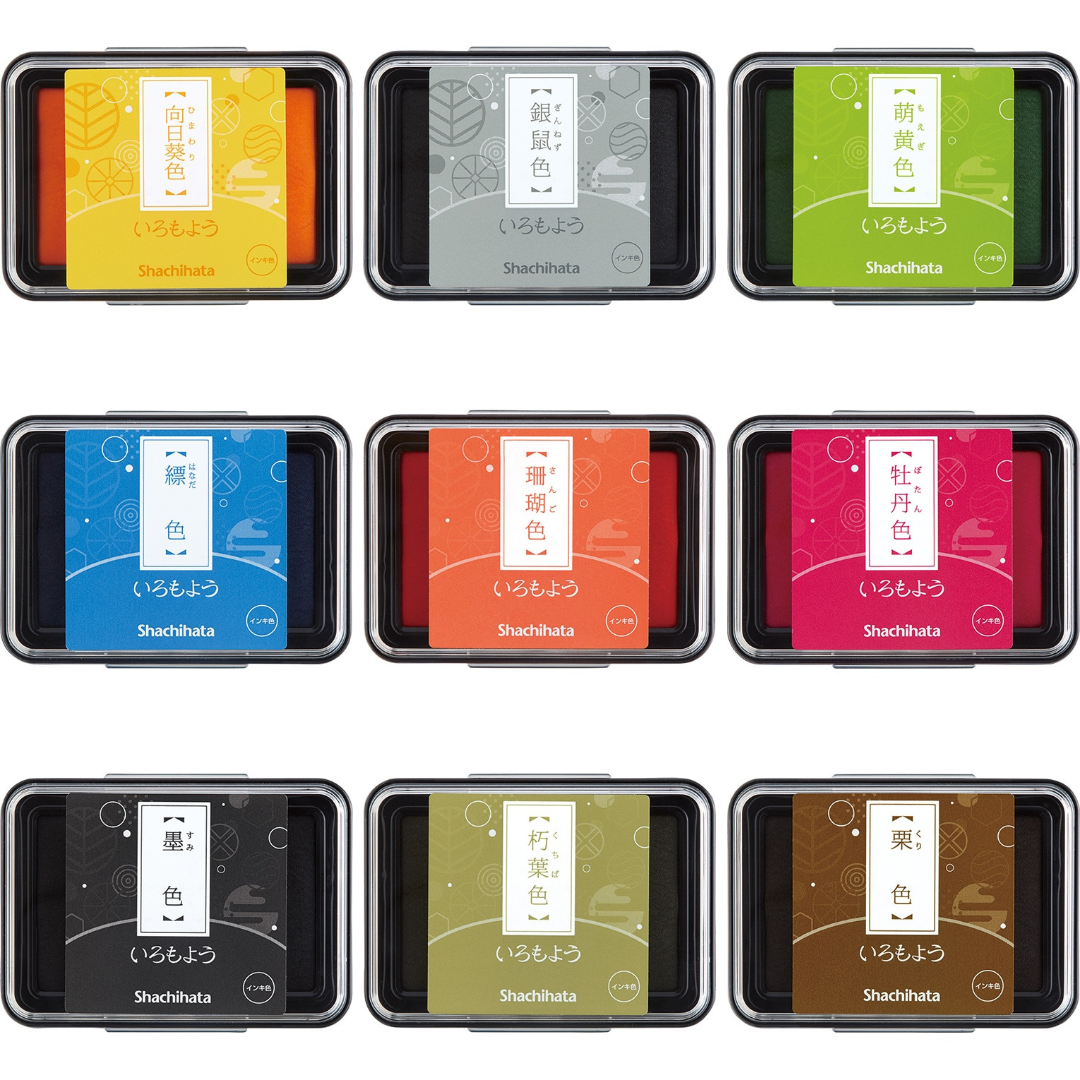 Shachihata Stamp Pad - Japanese Traditional Color Iromoyo - 24 Colors