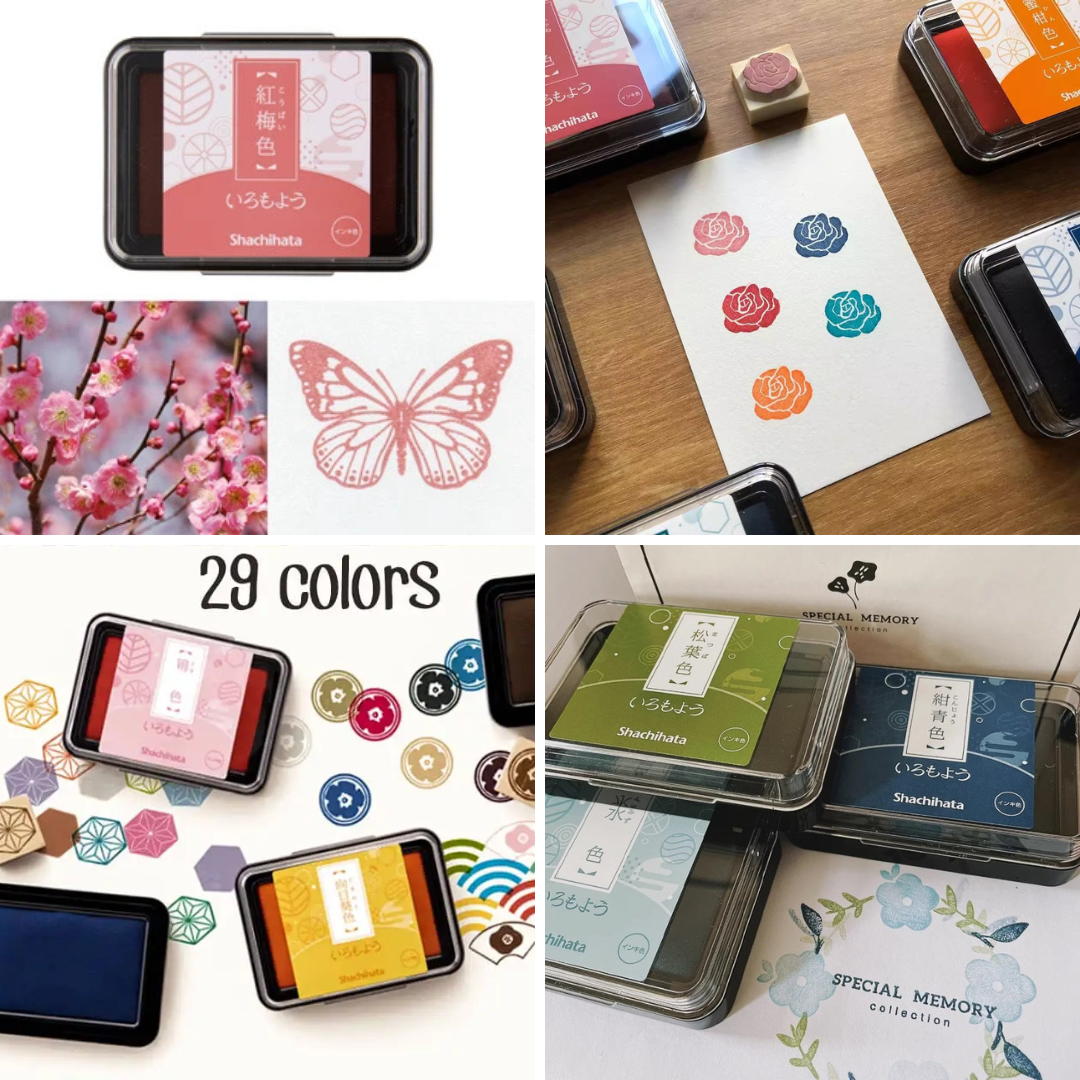 Shachihata Stamp Pad - Japanese Traditional Color Iromoyo - 24 Colors