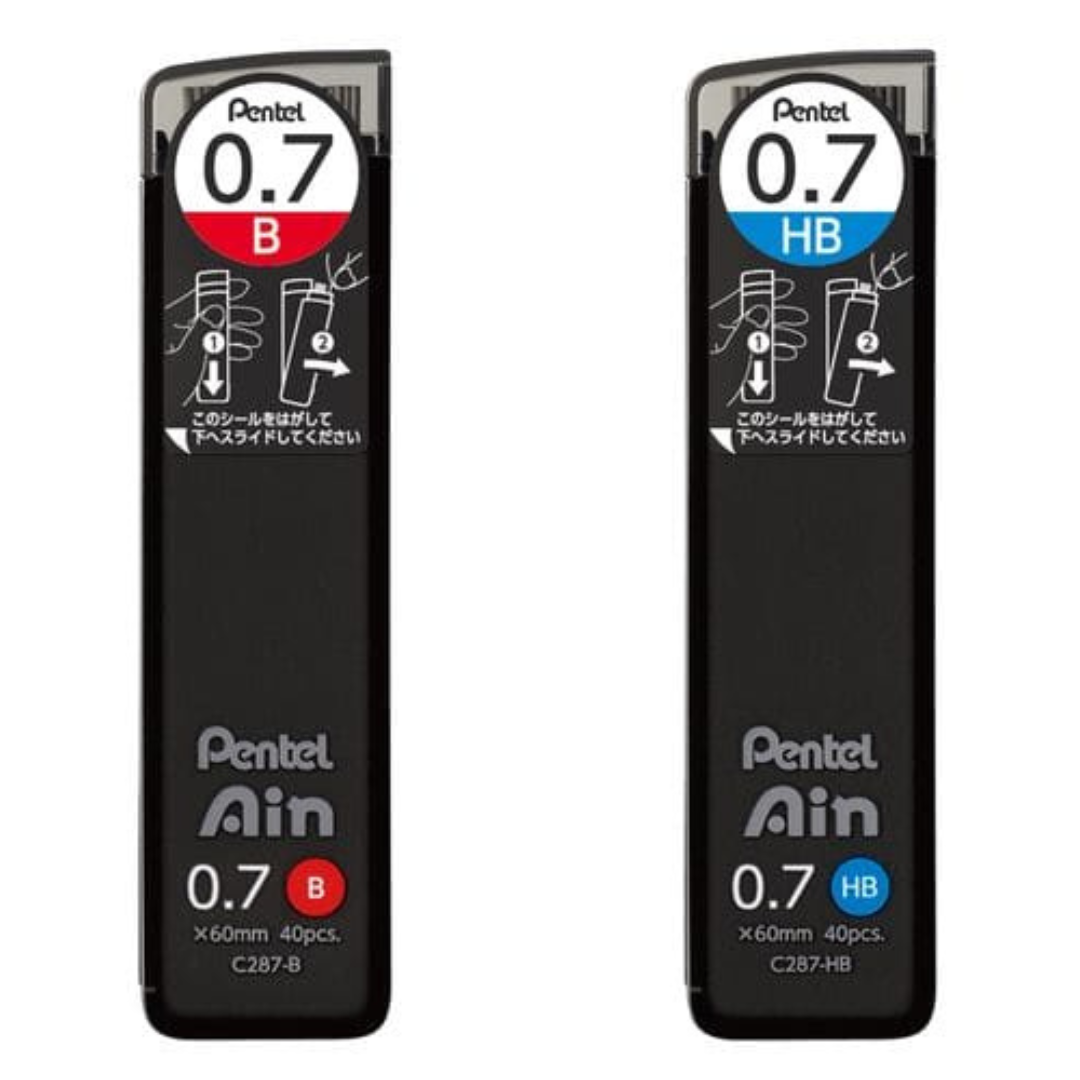 Pentel Ain Lead navulling • 0,9 mm • B • Doos van 10 Pentel Ain Lead navulling • 0,9 mm • B • Doos van 10