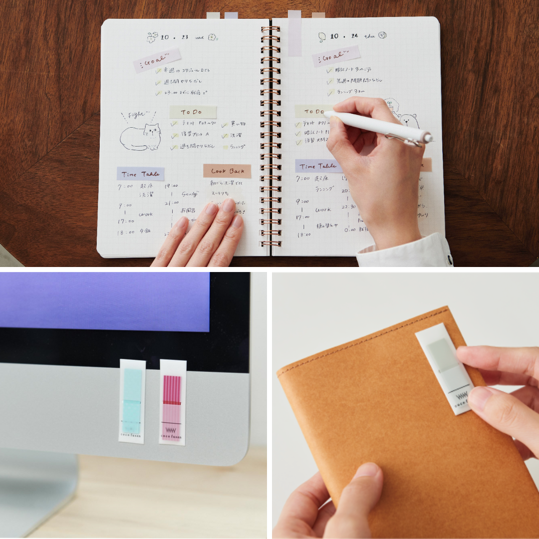 Kanmido Coco Fusen Sticky Notes - Medium - Bookmark Pastel