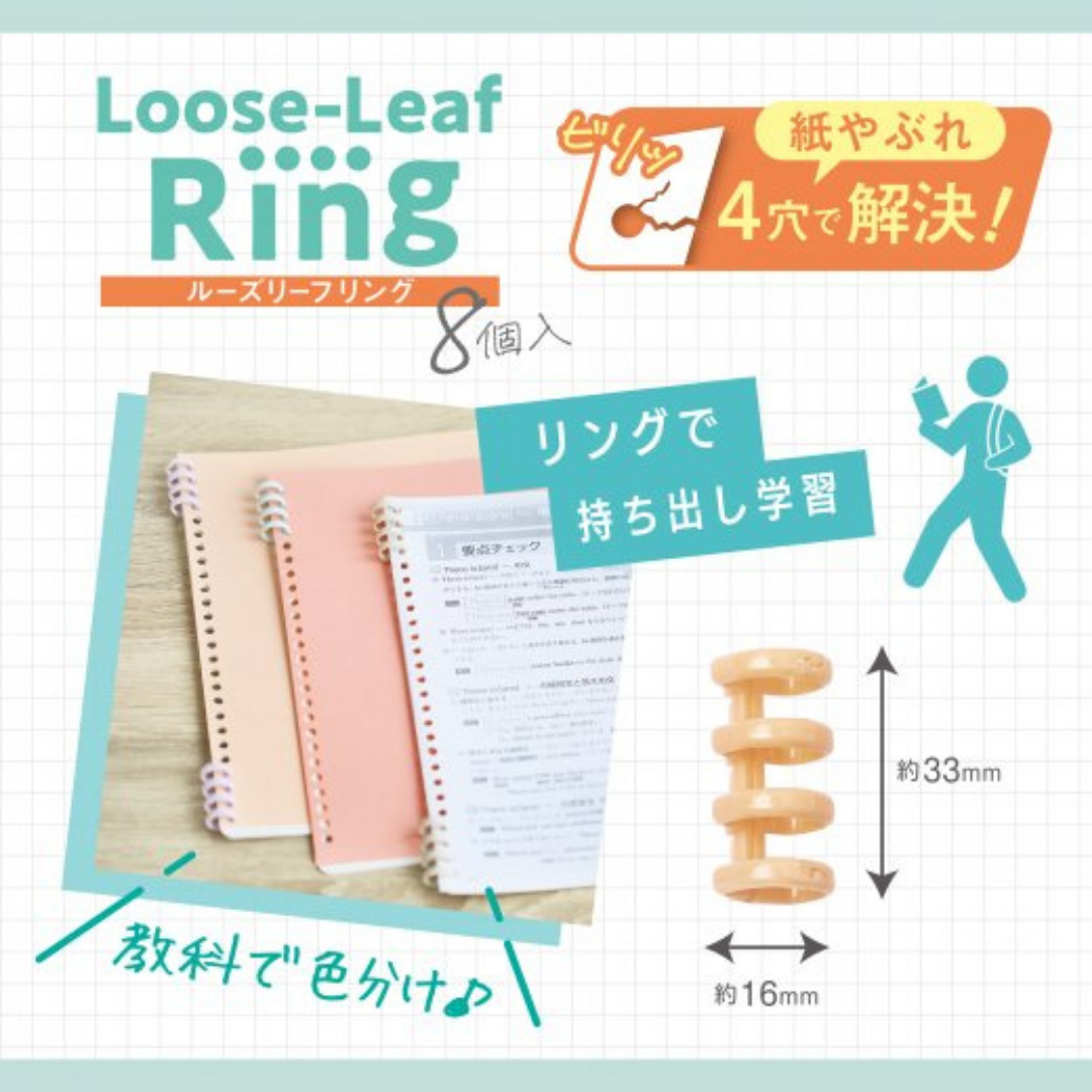 Sonic Loose Leaf Rings 4-Hole Pack of 8