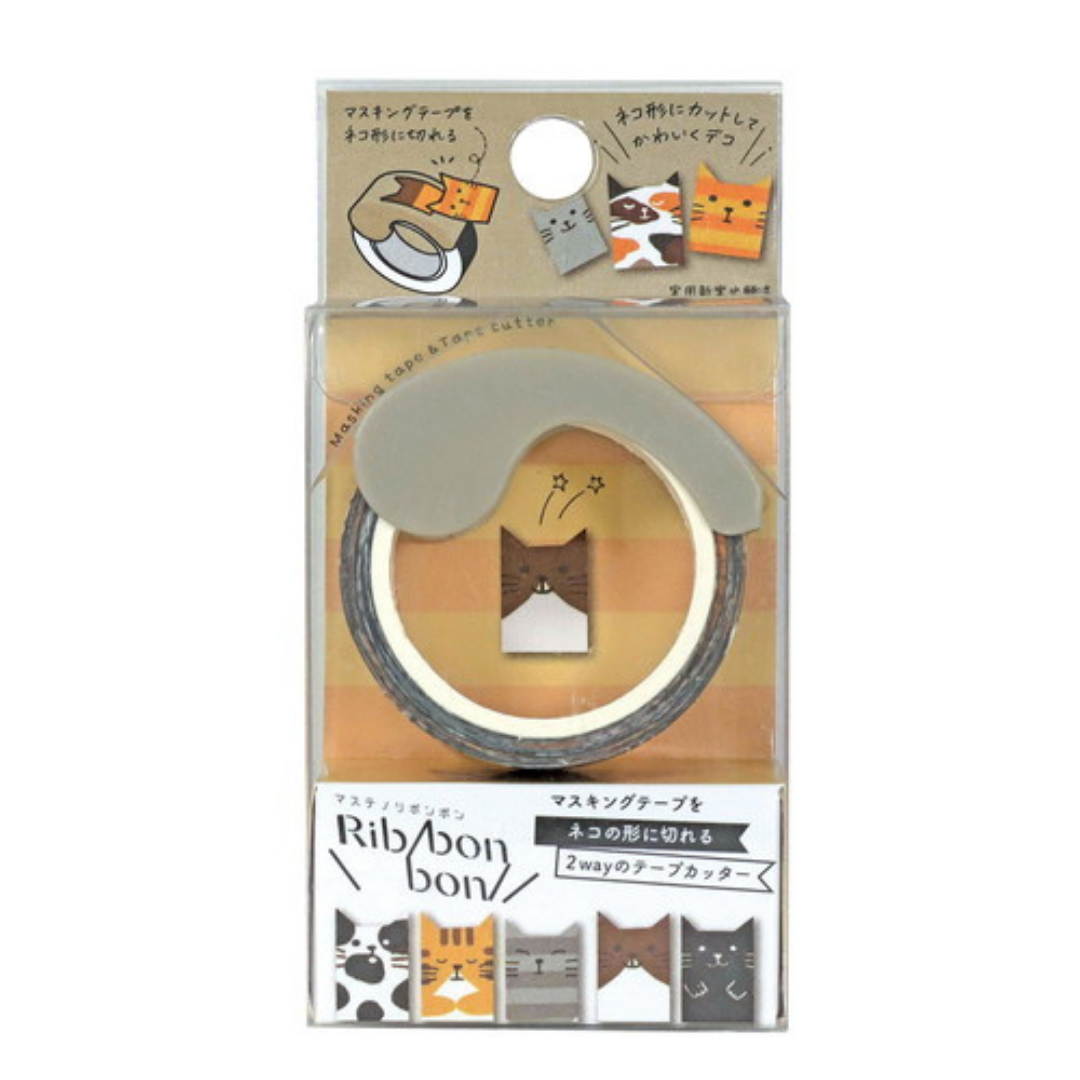 Kutsuwa Ribbon Bon Washi Tape Cutter with Tape