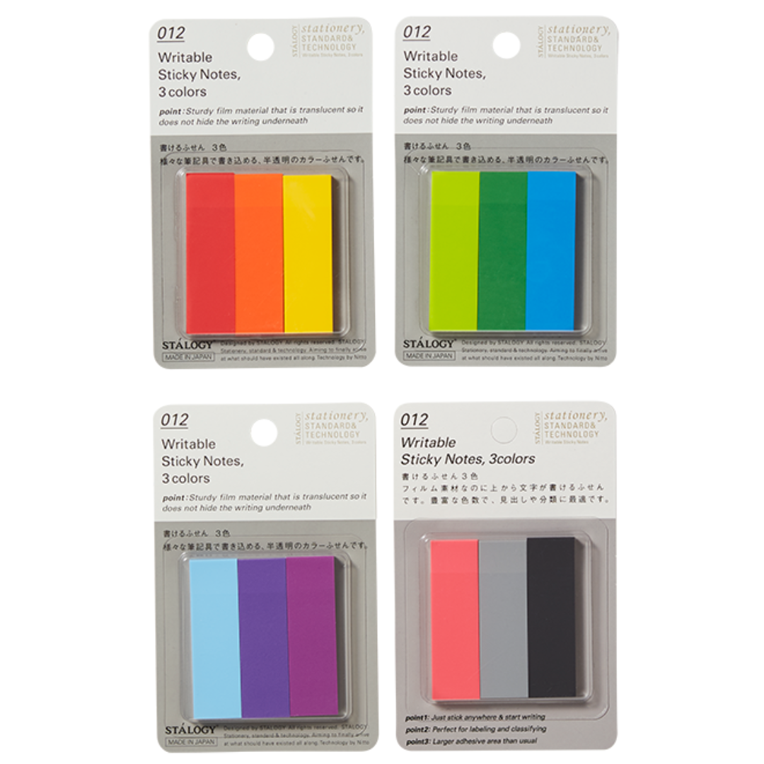 Stalogy Writable Sticky Notes 3 Colors - Set A/B/C/D – Bumbo Stationeries