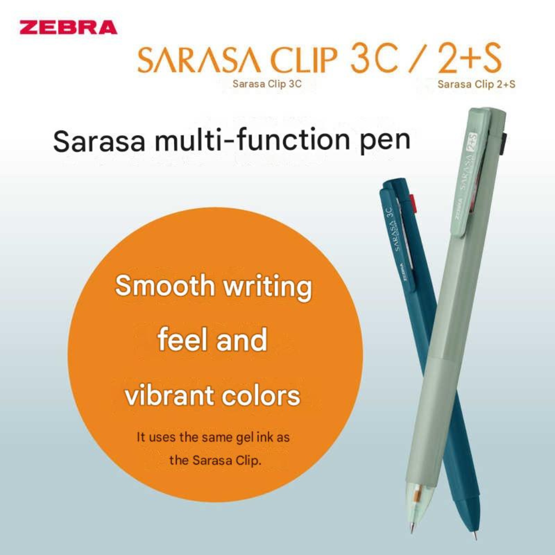 Zebra Sarasa Clip Limited Retro Edition 2 Color Pen & Mechanical Pencil - 0.5 mm
