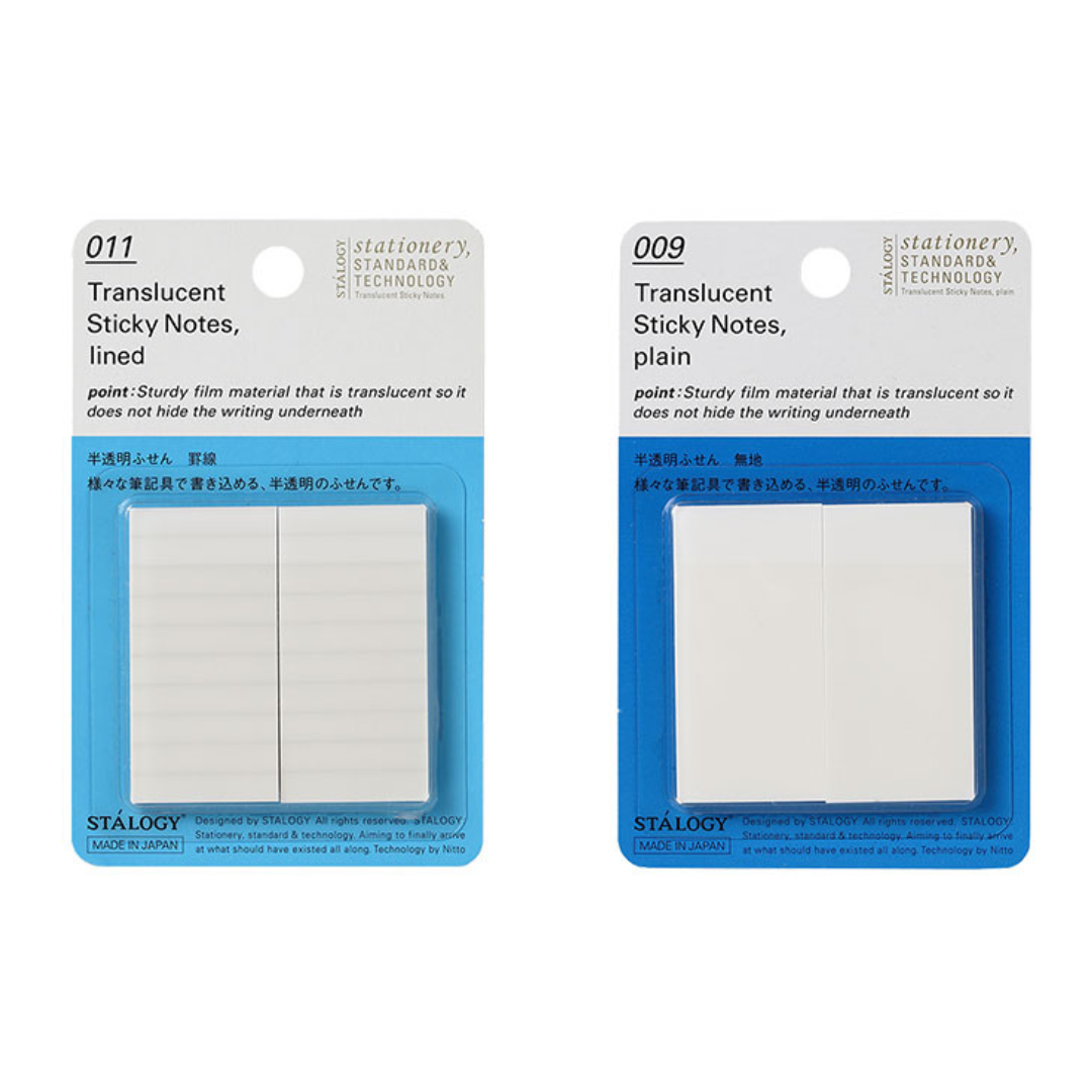 Stalogy Transparent Sticky Notes - Lined / Plain - 25 mm