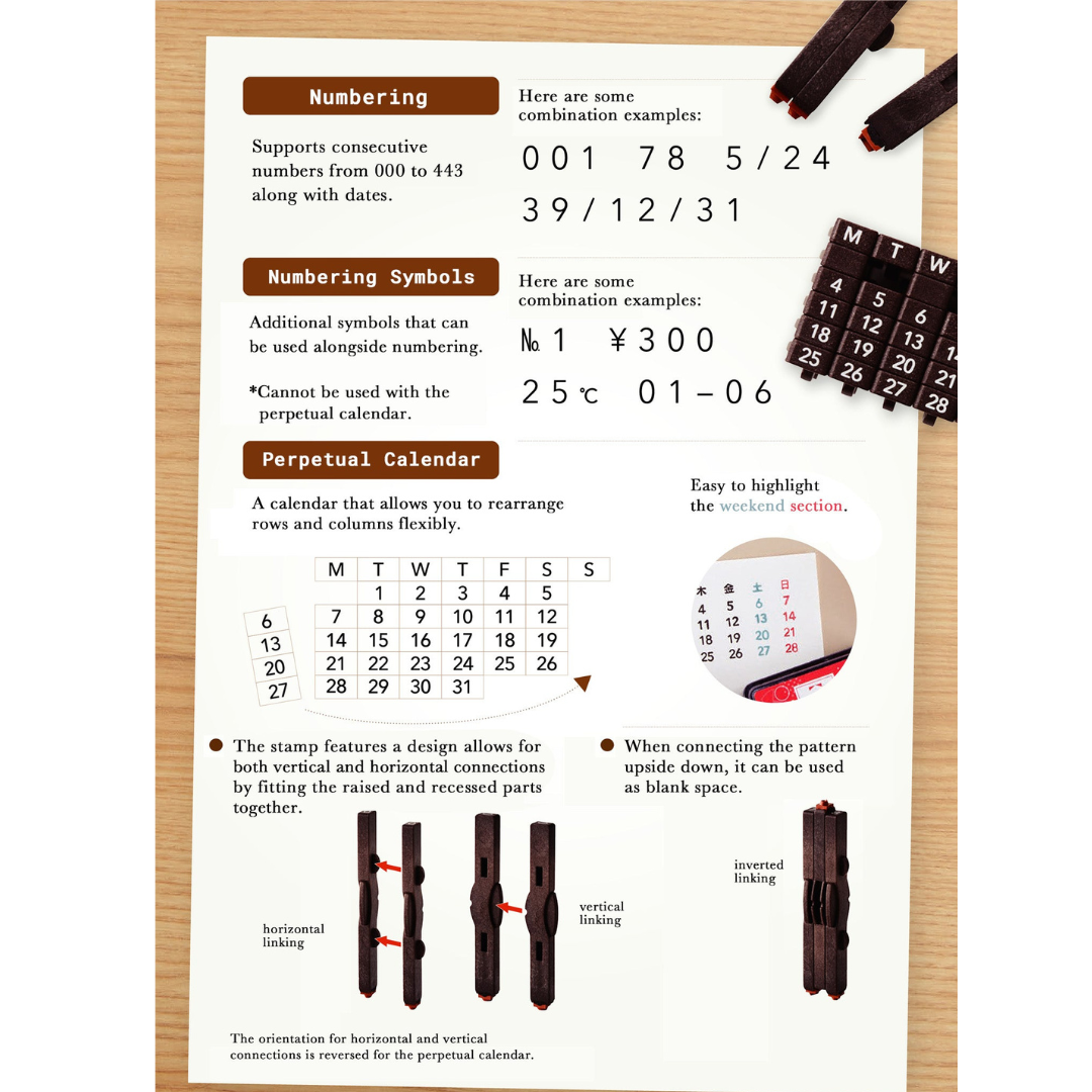 Shachihata Number Stamp Linked - Numbering Symbols