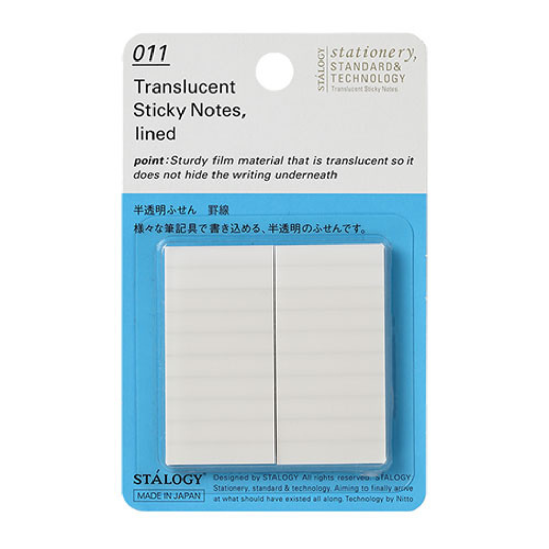 Stalogy Transparent Sticky Notes - Lined / Plain - 25 mm