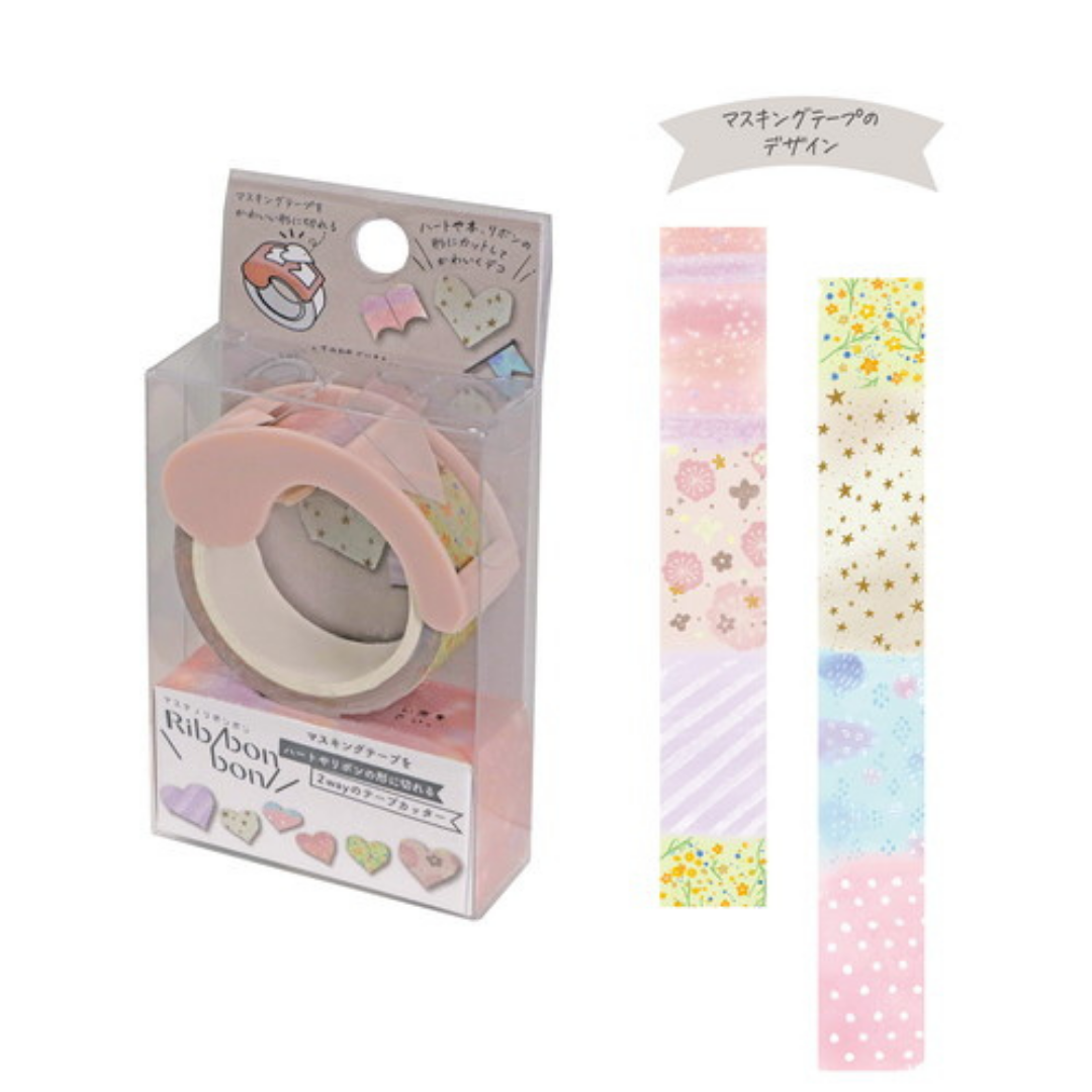 Kutsuwa Ribbon Bon Washi Tape Cutter with Tape