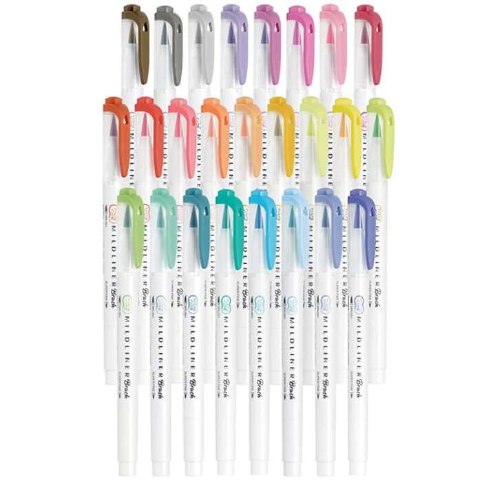 Zebra Mildliner Double-Sided Highlighter Brush - Brush / Extra Fine