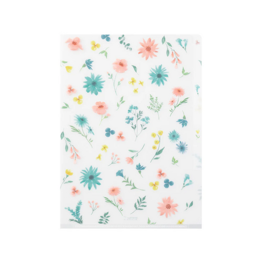 Midori 3 Pockets Clear Folder A5 - Flowers B