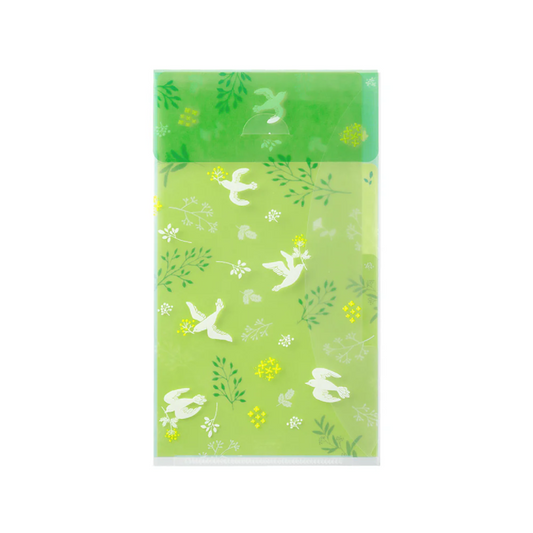 Midori 3 Pockets Clear Folder A5 Slim with Flap - White Bird
