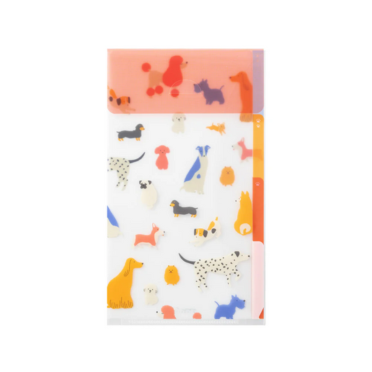 Midori 3 Pockets Clear Folder A5 Slim with Flap - Dog