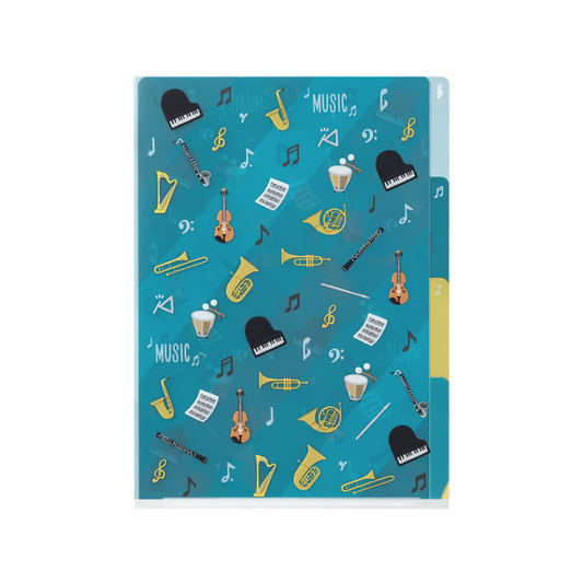 Midori 3 Pockets Clear Folder A5 - Musical Instrument