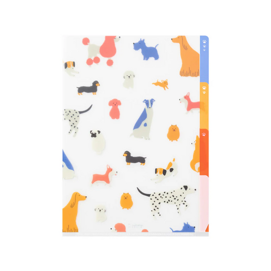 Midori 3 Pockets Clear Folder A5 - Dog