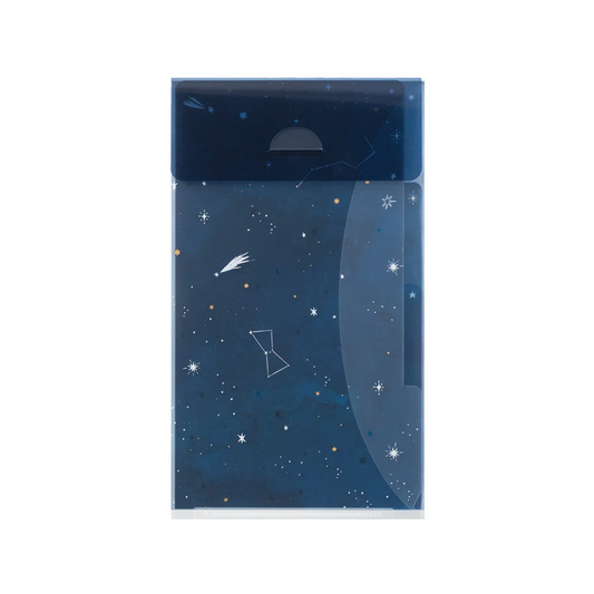 Midori 3 Pockets Clear Folder A5 Slim with Flap - Starry Sky