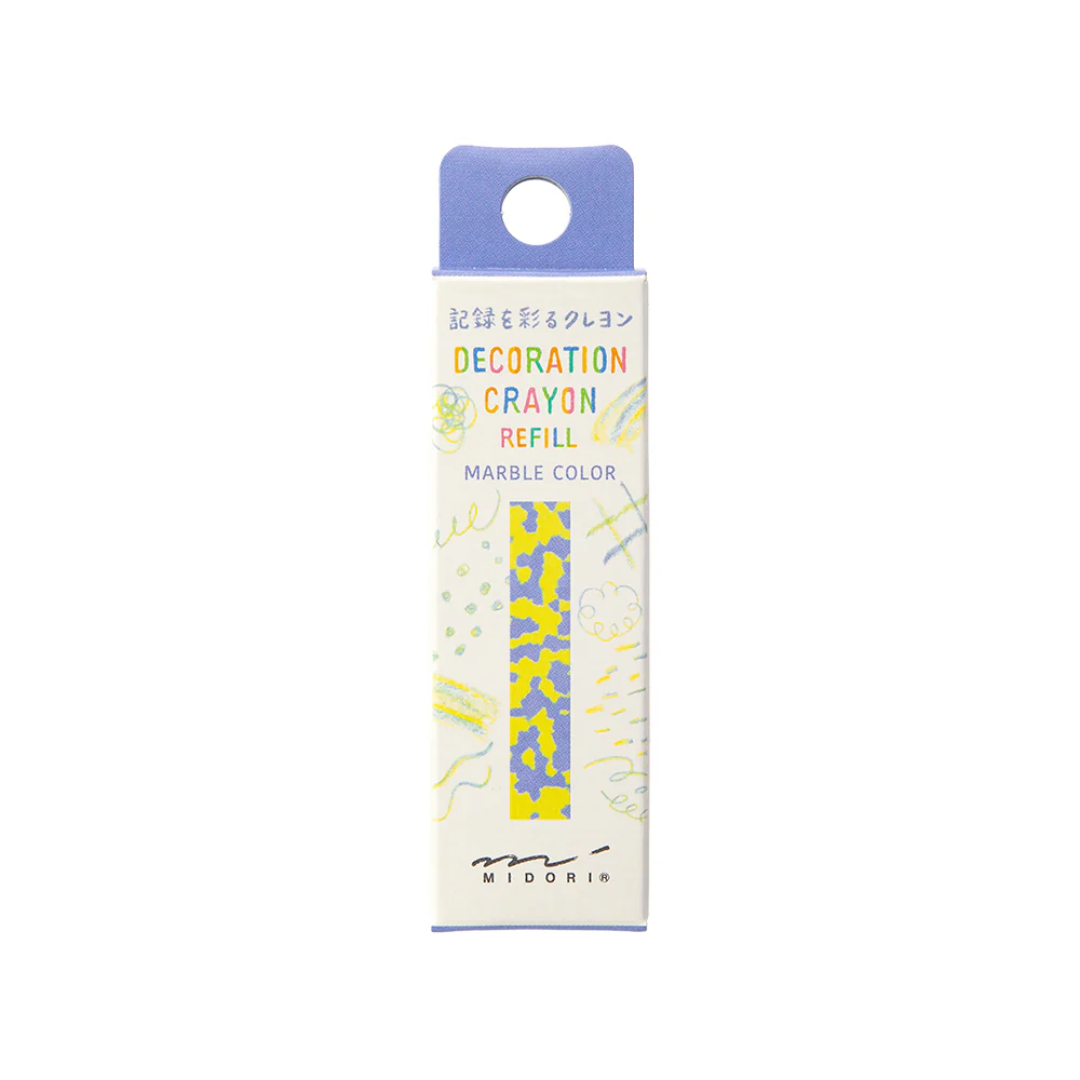 Midori Decoration Crayon Yellow-Green x Purple Refill