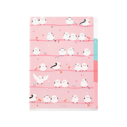Midori 3 Pockets Clear Folder A5 - Long-Tailed Bird