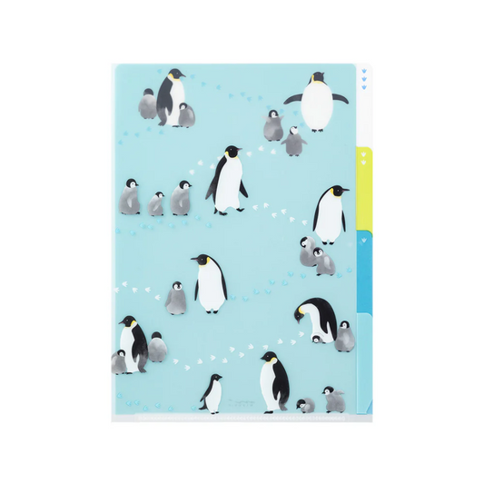 Midori 3 Pockets Clear Folder A5 - Penguin A