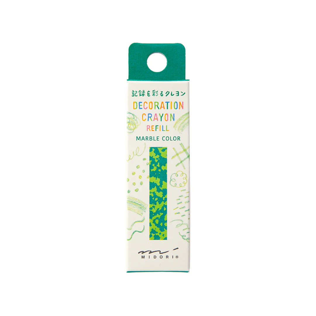Midori Decoration Crayon Yellow-Green x Green Refill