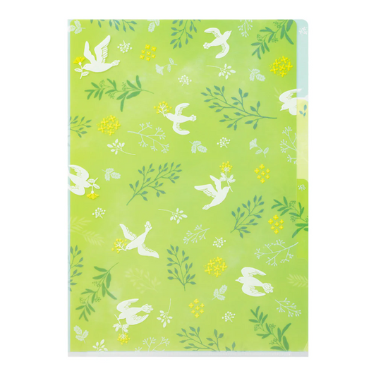 Midori 3 Pockets Clear Folder A4 - White Bird