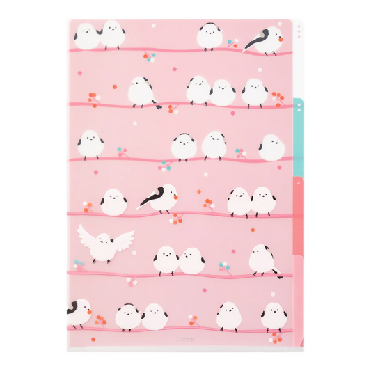 Midori 3 Pockets Clear Folder A4 - Long-Tailed Bird