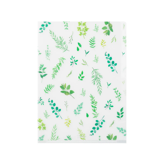 Midori 3 Pockets Clear Folder A5 - Leaves