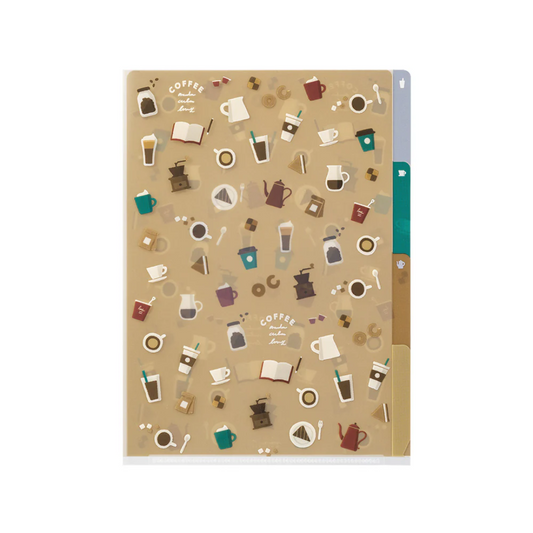 Midori 3 Pockets Clear Folder A5 - Coffee A