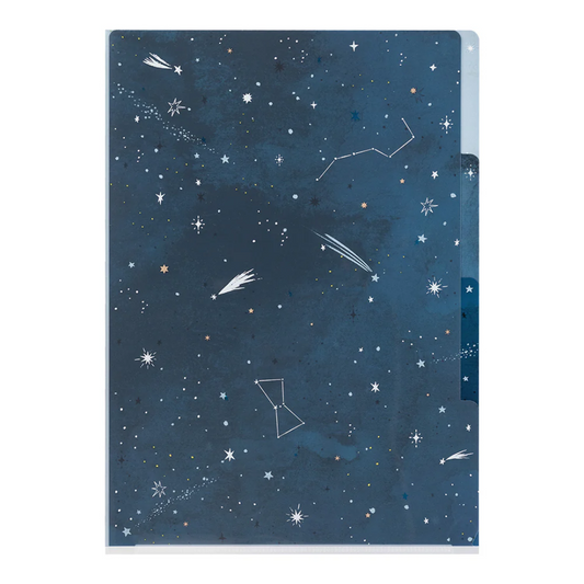 Midori 3 Pockets Clear Folder A4 - Starry Sky