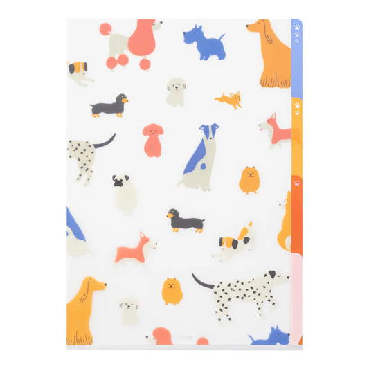 Midori 3 Pockets Clear Folder A4 - Dog