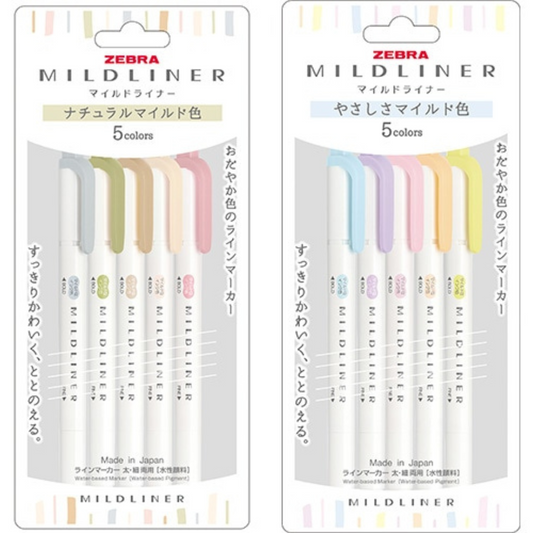 Zebra Mildliner Double-Sided Highlighter Pastel Set
