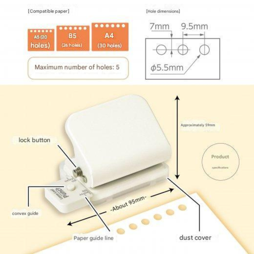 Sonic Punch Loose-Leaf Punch 6 - Hole Punch