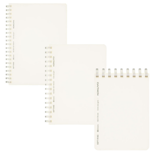 Kokuyo Soft Ring Grid Notebook - 70 Sheets - Transparent