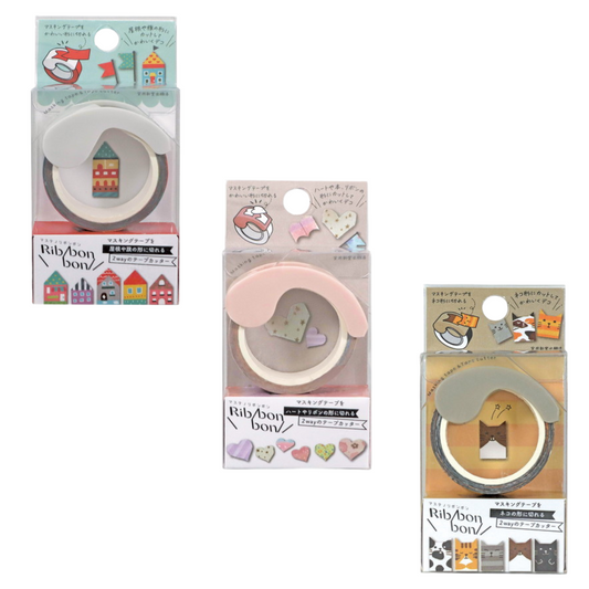 Kutsuwa Ribbon Bon Washi Tape Cutter with Tape