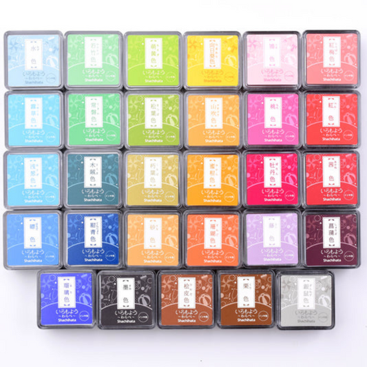 Shachihata Mini Stamp Pad - Japanese Traditional Color Iromoyo - 24 Colors