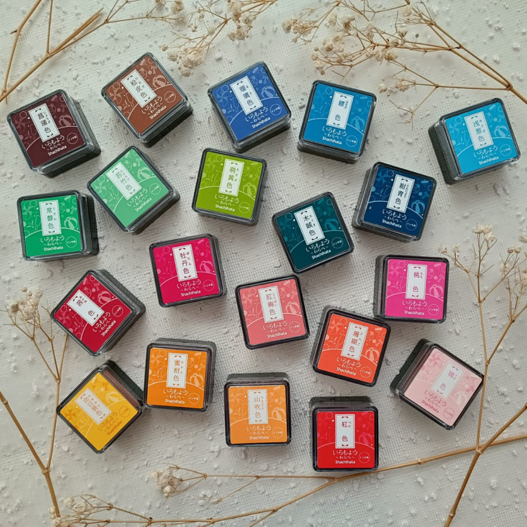 Shachihata Mini Stamp Pad - Japanese Traditional Color Iromoyo - 24 Colors