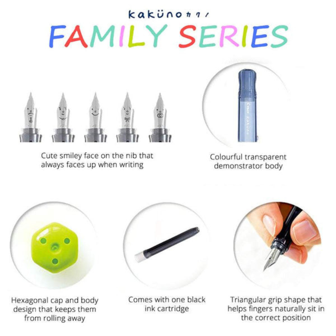 Pilot Kakuno Fountain Pen - Family Series - Transparent Blue